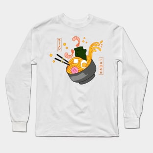 Japanese Ramen Noodles Bowl - ラーメン Long Sleeve T-Shirt